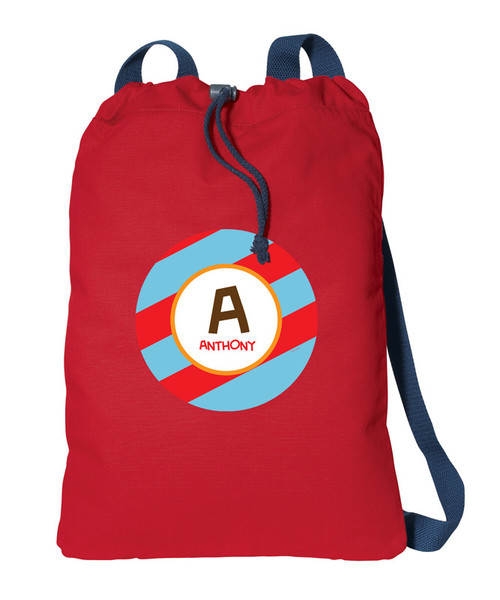 Fun Initials Red Personalized Bags For Kids