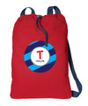 Fun Initials Blue Personalized Cinch Bags