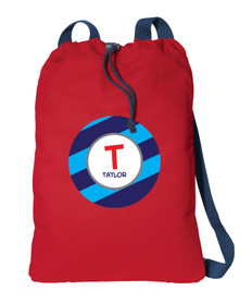 Fun Initials Blue Personalized Cinch Bags
