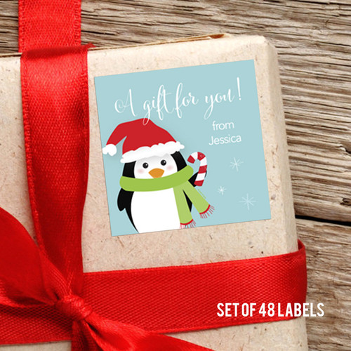 Hello From Mr. Penguin Gift Label