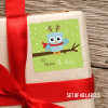Xmas Baby Blue Owl Gift Label