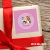 Nativity Set On Pink Gift Label