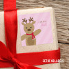 Sweet Raindeer On Pink Gift Label