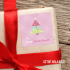 Modern Pink Xmas Tree Gift Label