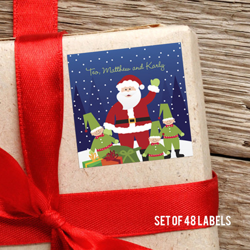Santa And His Elfs Gift Label
