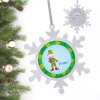 Cute Elf Boy Blonde Personalized Christmas Ornaments