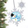 Blue Mr.Snowman Personalized Christmas Ornaments