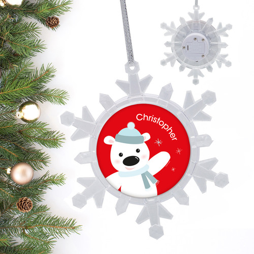 Cute Polar Bear Personalized Christmas Ornaments