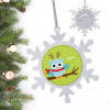 Xmas Baby Blue Owl Personalized Christmas Ornaments