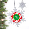 Red Xmas Chevron Personalized Christmas Ornaments