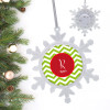 Green Xmas Chevron Personalized Christmas Ornaments