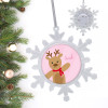 Sweet Reindeer On Pink Personalized Christmas Ornaments