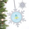 Modern Blue Xmas Tree Personalized Christmas Ornaments