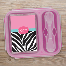 Zebra And Pink Collapsible Bento Box