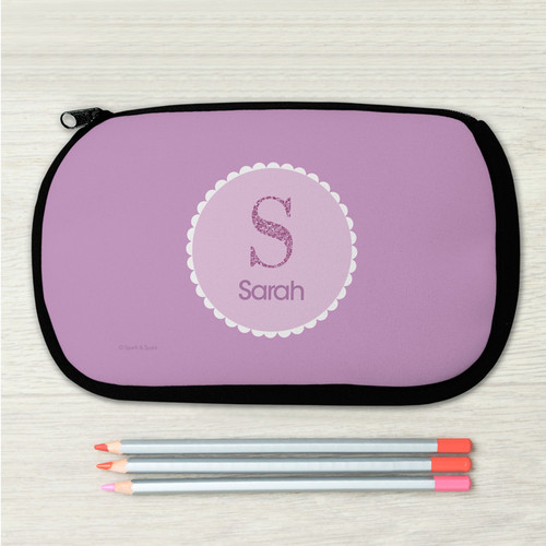 A Shiny Purple Letter Pencil Case