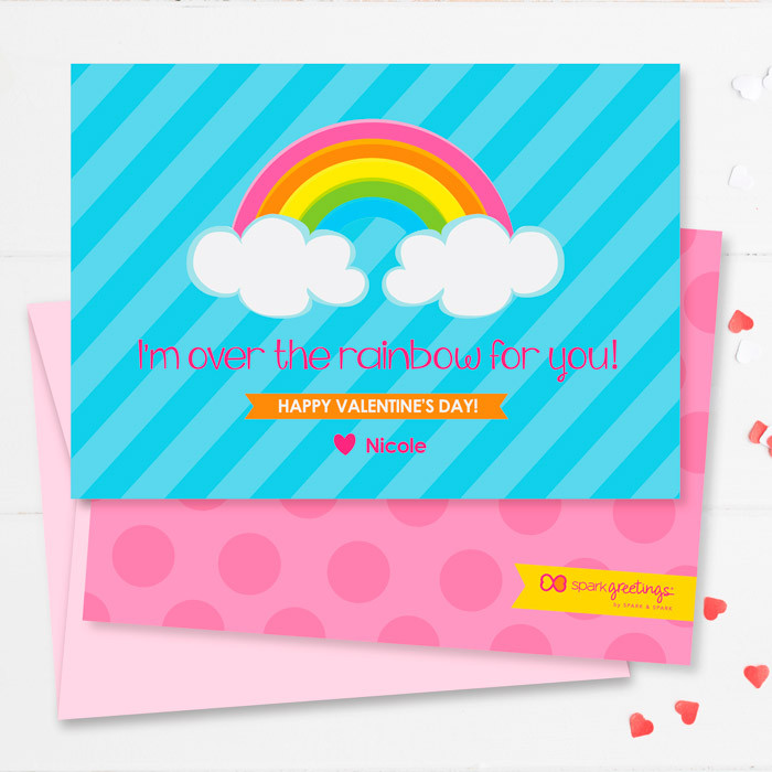 colorful rainbow kids valentines cards kids valetines