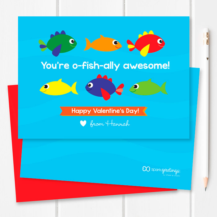 Sweet Fish Kids Valentines Cards