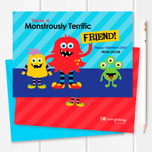 Cute Preschool Valentine Cards | Monster Love