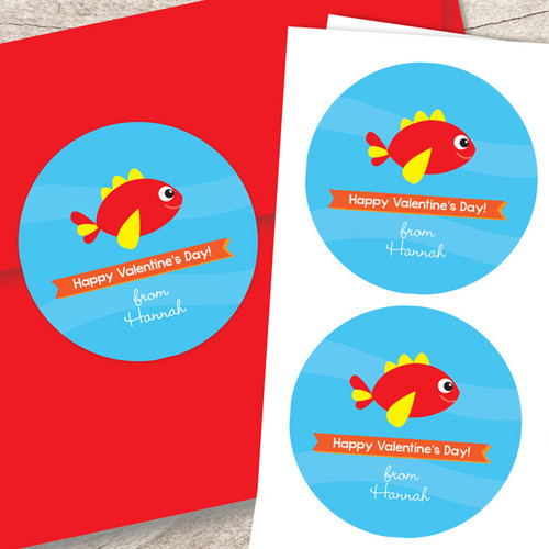 Sweet Fish Valentines Labels