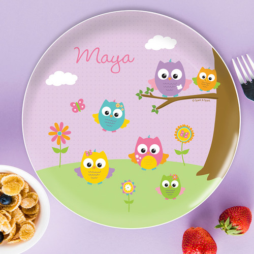 Owls On The Field Kids Plates