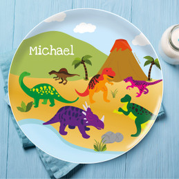 Dinosaur in the Jungle Kids Plate