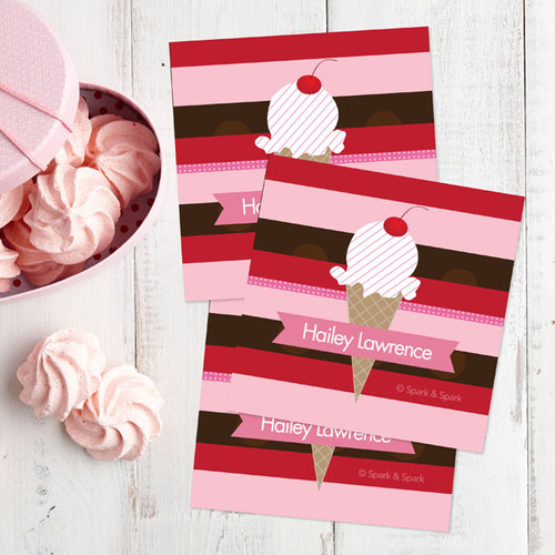 Strawberry Cone Gift Label Set