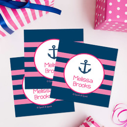 Pink Let'S Sail Gift Label Set