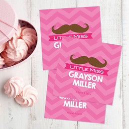 Little Miss Mustach Gift Label Set