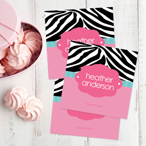Zebra And Pink Gift Label Set