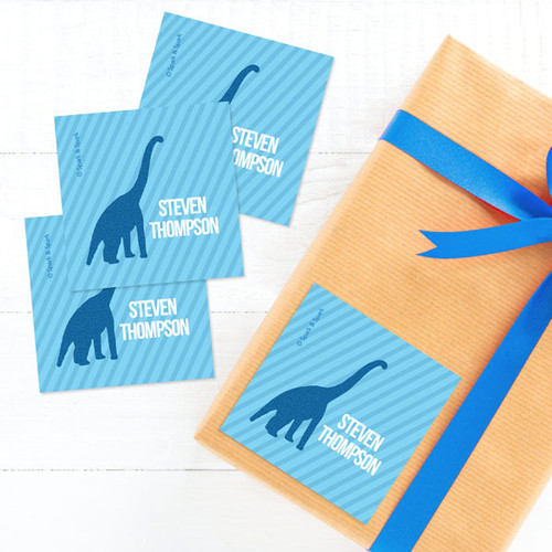 Dino And Me - Blue Gift Label Set