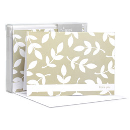 Shop Blank Notecard | Leafy Bunch White With Stripe