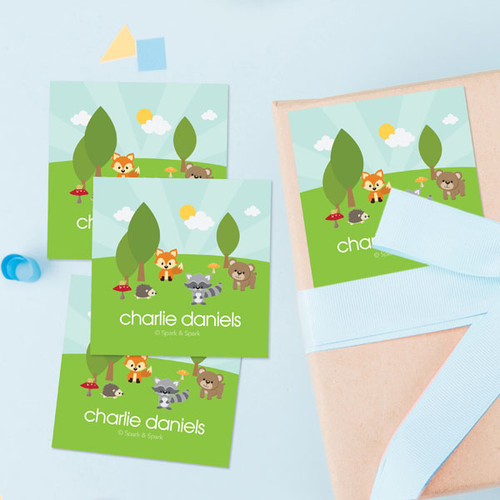 Cute Animals In The Forest Gift Label Set