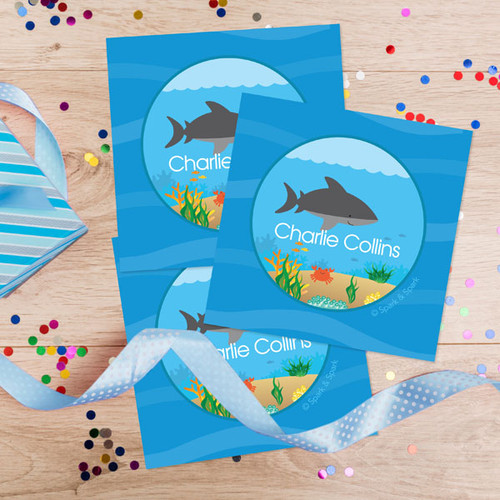 Shark Waves Gift Label Set