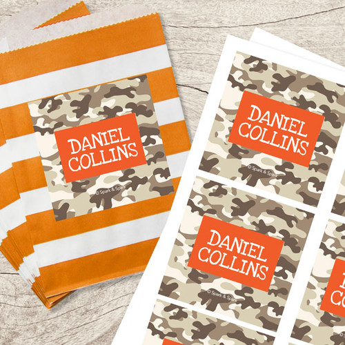 Brown Camouflage Gift Label Set