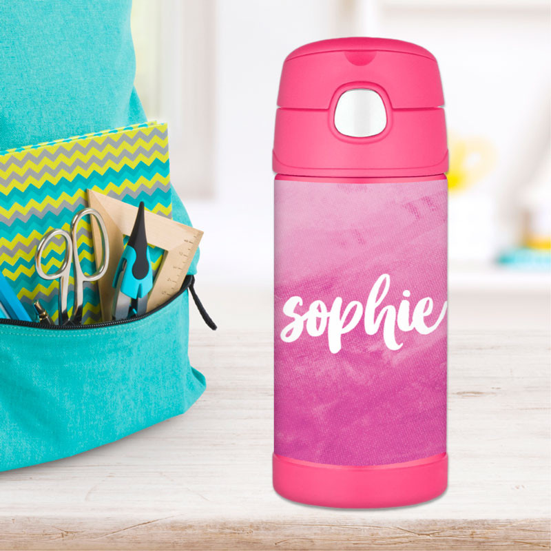 Bold Colorful Name Personalized Thermos Bottle