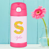Flower Initial Thermos Bottle
