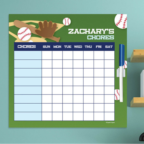 Baseball Fan Chore Calendar