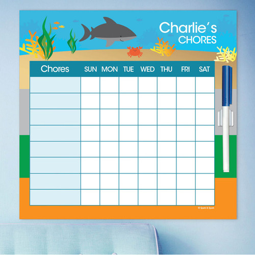Shark Waves Weekly Chore Chart