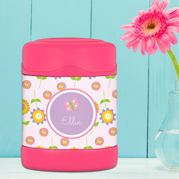 Pink Flowers Pattern Thermos Food Jar