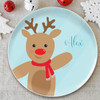 Sweet Reindeer Blue Kids Plate