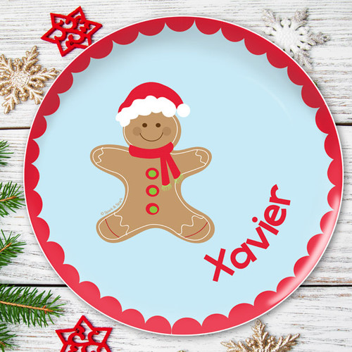 Xmas Cookie for me Blue Kids Plate