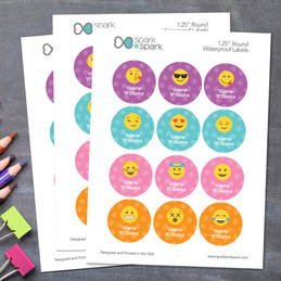 Girl Emojis Waterproof Labels for Kids