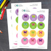 Bright Butterflies Waterproof Labels for Kids