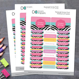 Colorful Zebra Labels Rectangular Pack