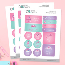 Princess Fairy Tale - Pink Waterproof Labels Variety Pack