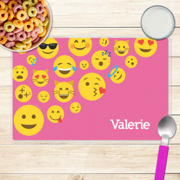 girl emojis kids placemat