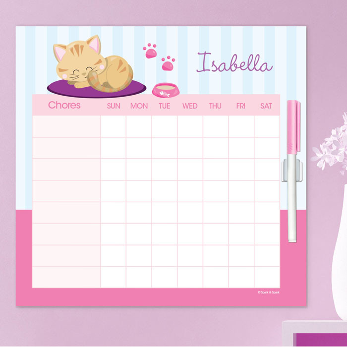 Cute Little Kitten Weekly Chore Chart by Spark & Spark