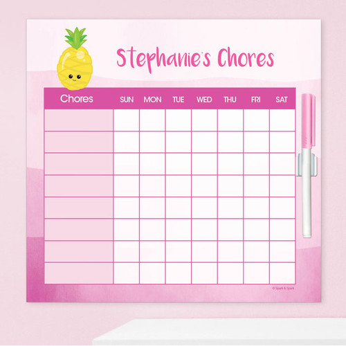 Yummy Pineapple Chore Calendar