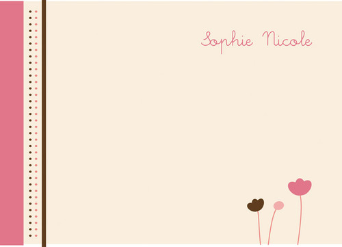 Modern Personalized Note Cards With Envelopes | Three Little Flowers