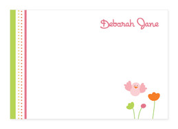 Beautiful Stationery Note Cards Personalized | Birdie And Flowers